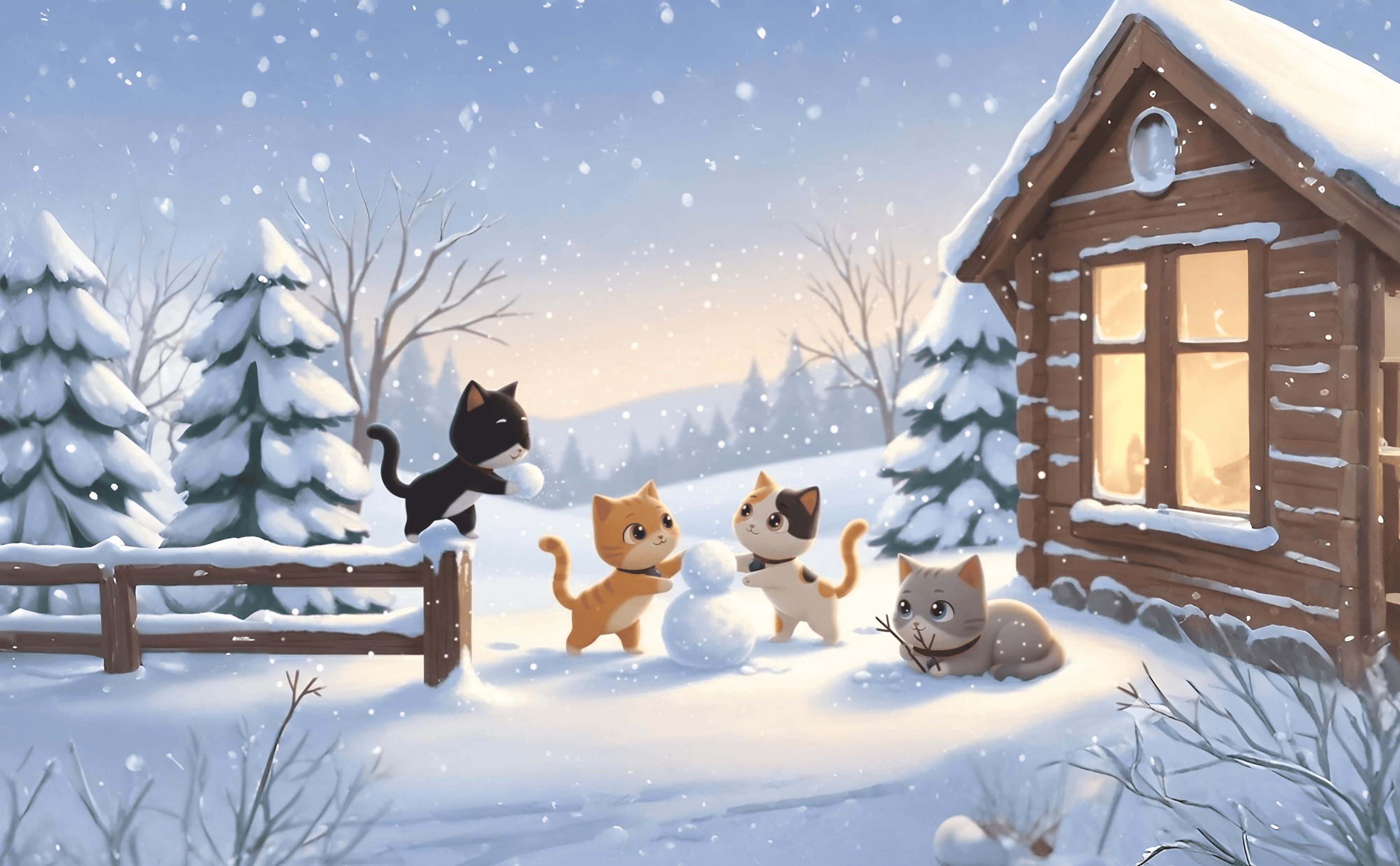 리티 앱 배경 - 겨울 눈 내리는 풍경